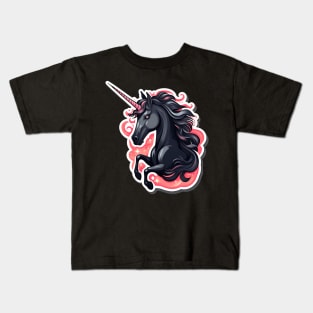 Beautiful black unicorn Kids T-Shirt